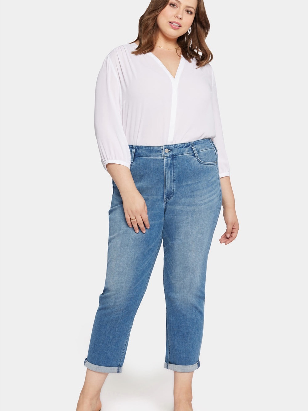 NYDJ Margot Girlfriend Straight Jeans in Petite Plus